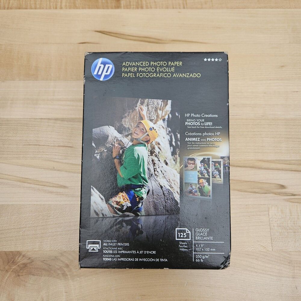 HP Advanced Glossy Photo Paper - 125 Sheets-  4 x 6  NIB New In The Box